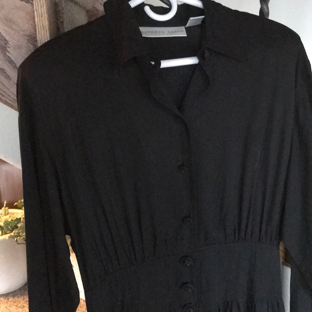 Kathryn Deene Black 100% rayon dress, size 14